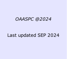 


OAASPC @2024


Last updated SEP 2024